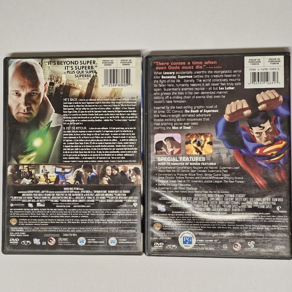 Superman Returns Widescreen Edition & Superman Doomsday Animated DVD Movies - Picture 2 of 3